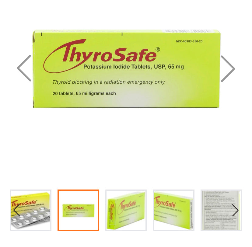 FDA Approved Thyrosafe potassium Iodide (KI) Tablets - Protects Against Radioactive Iodine