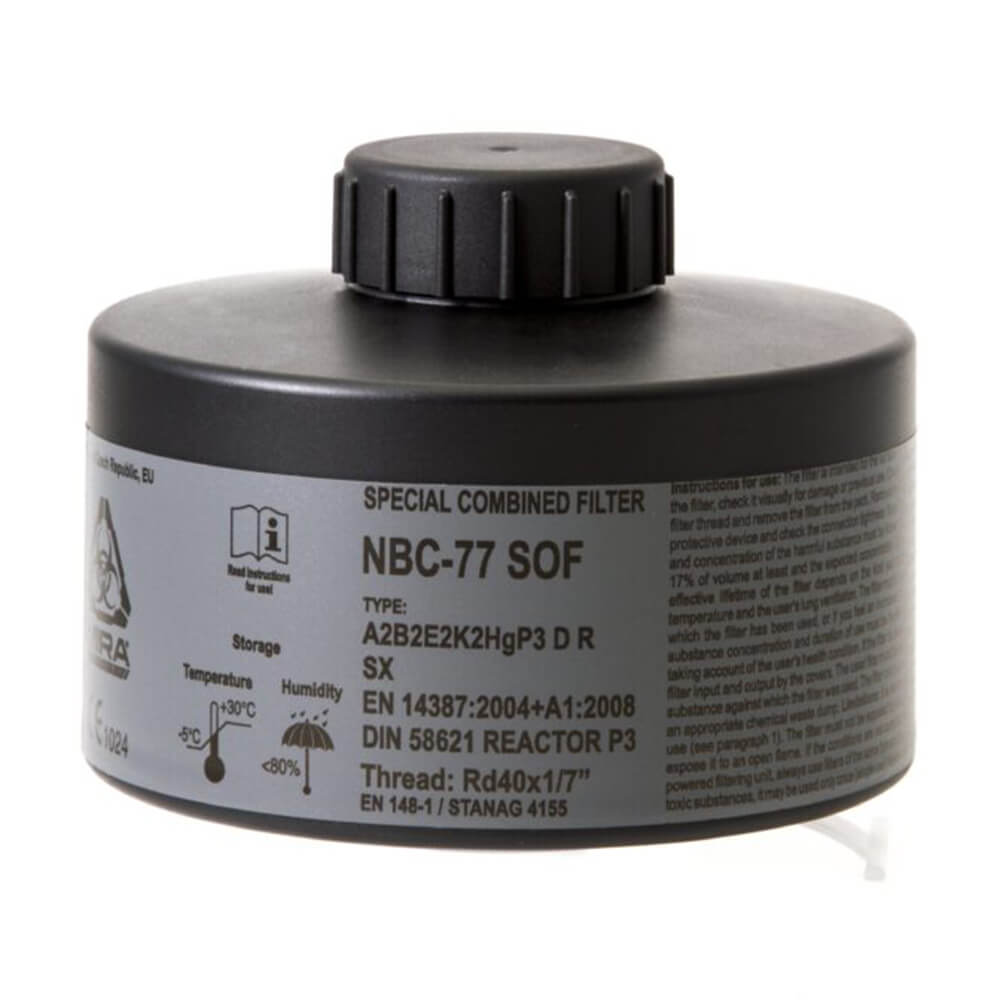 CBRN Gas Mask Filter NBC-77 SOF 40mm Thread – 20 Year Shelf Life